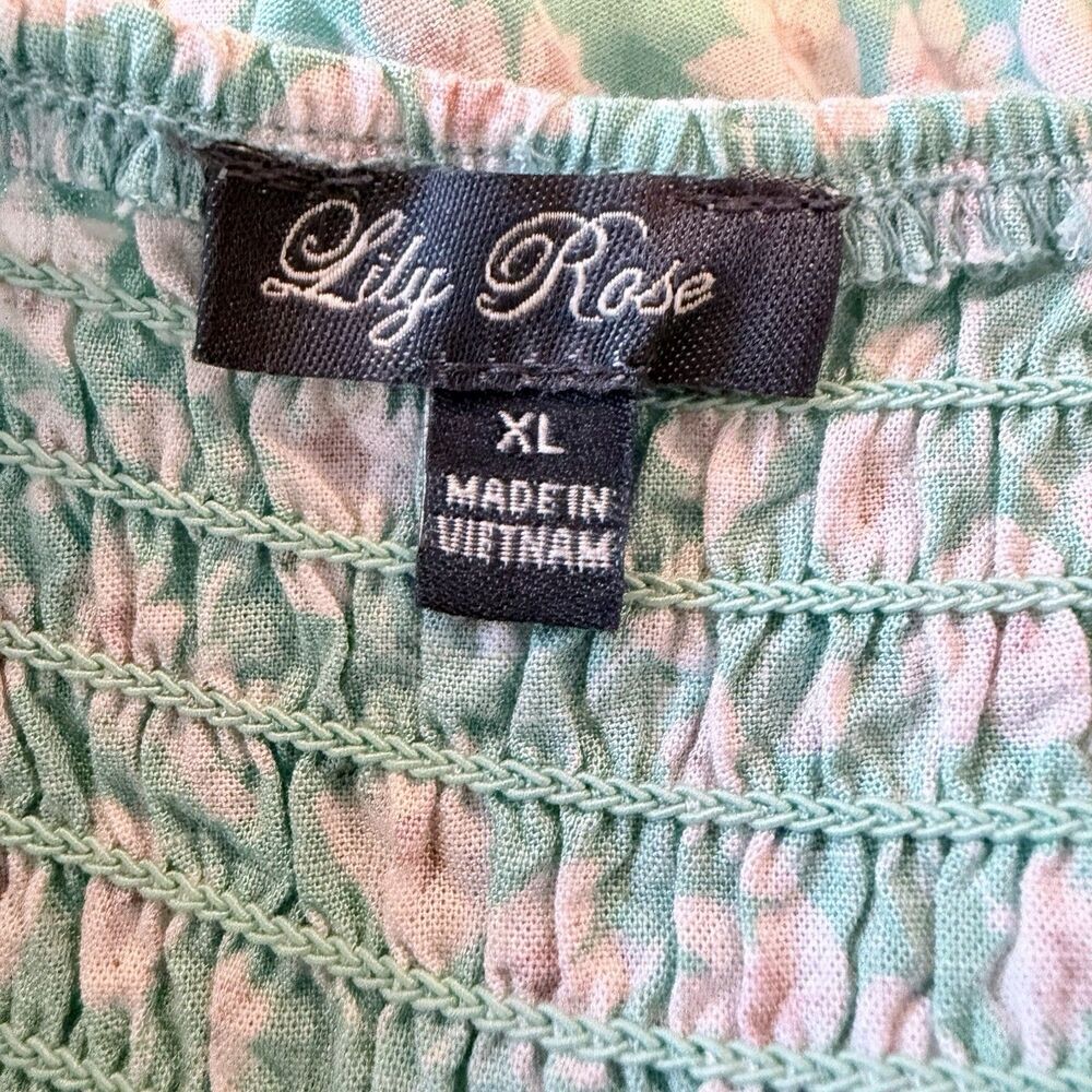 Lily Rose Squareneck Molded Cup Side Slit Midi Dress XL Rayon Linen Sundress - Picture 11 of 12